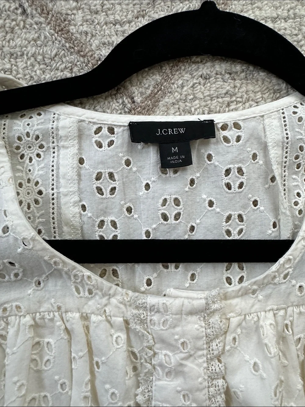 J.Crew Eyelet Puff Sleeve Blouse